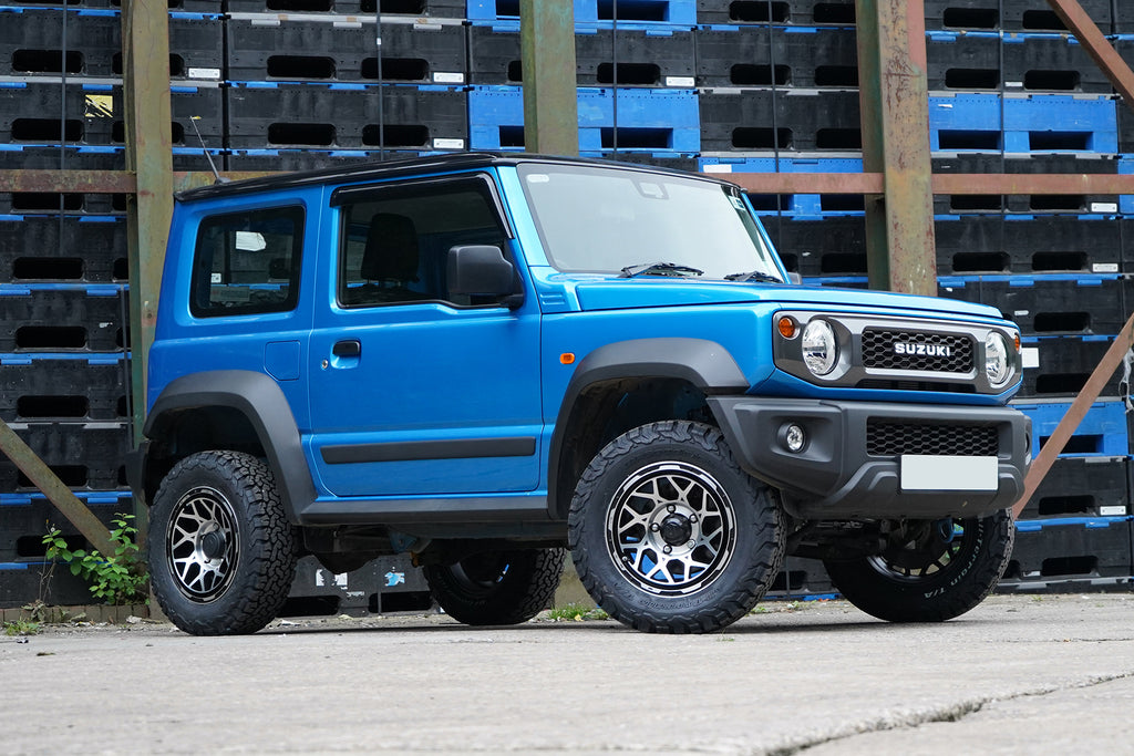 Suzuki Jimny (2018+) with Magpie M-01 wheels and JimnyStyle Bilstein +40mm Suspension Lift Kit