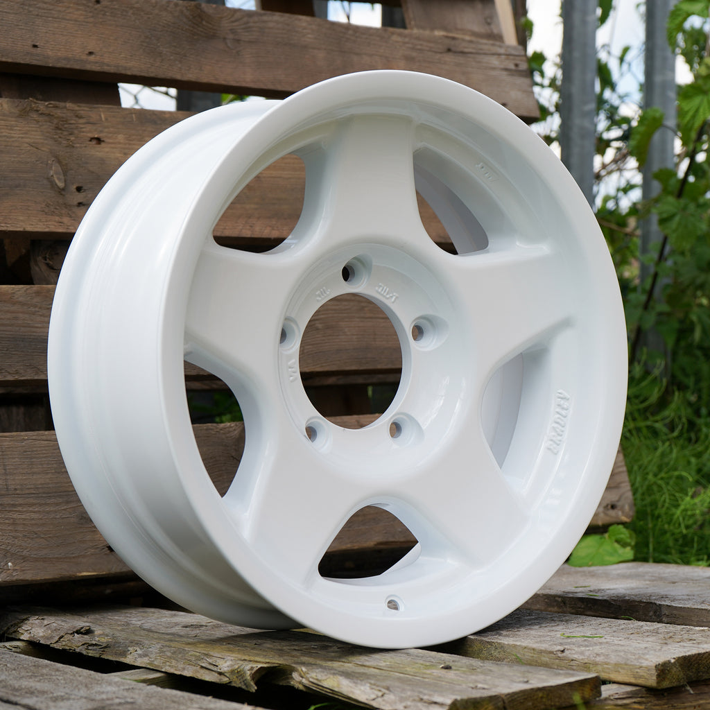 BRADLEY V Wheel Package for Suzuki Jimny (1998+) 16inch wheels Pearl White Made in Japan Street Track Life JimnyStyle