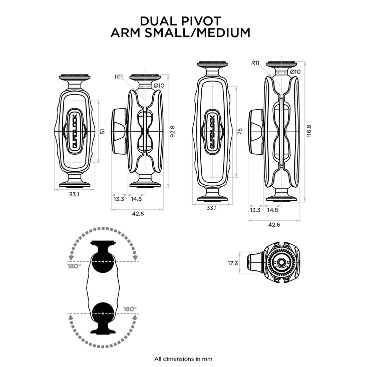 Quad Lock 360 Arm - Dual Pivot